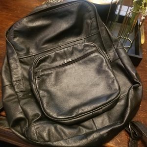 Black leather back pack handbag